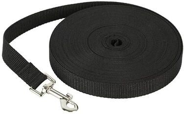 Uplift Essentials High Tensile Extended Training Lead Industrial Grade Nylon Tracking Rope For Dogs black 30m(100ft)