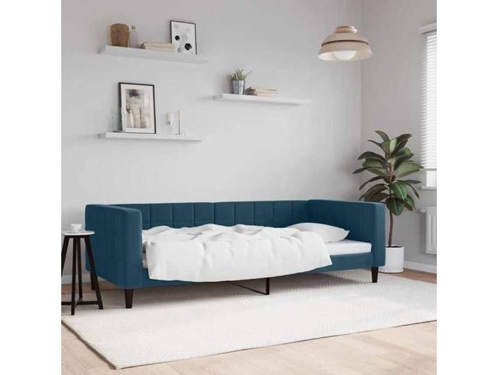 Lit de repos sans matelas bleu 90x200 cm velours 354007