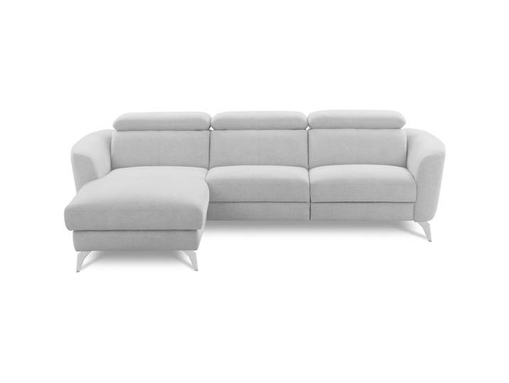 Ecksofa Simba Chenille Grauweiss B 261 T 183 cm