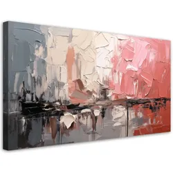 LEINWANDBILD Abstrakte Komposition Rosa 120x60cm