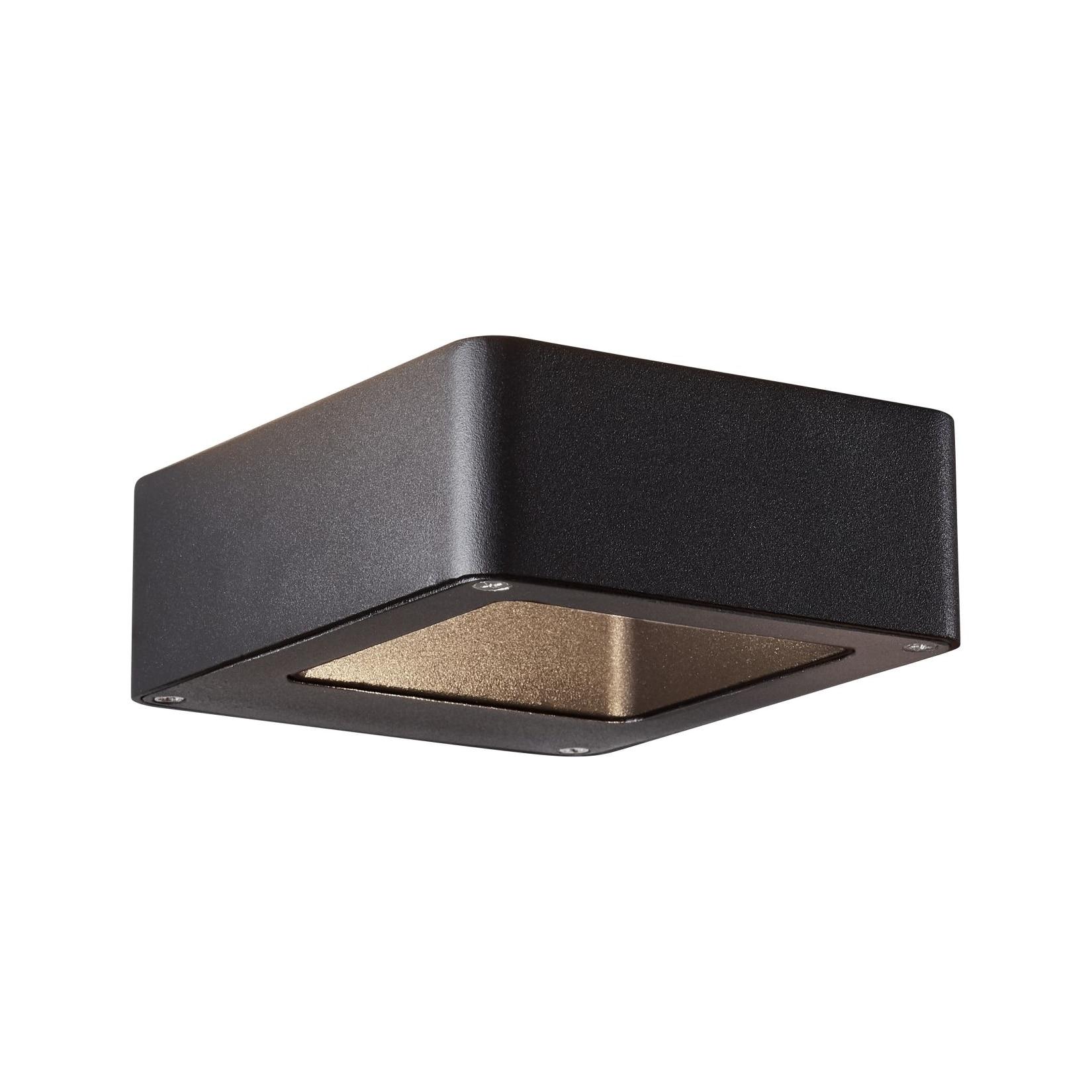 Brilliant Golda LED Außenwandleuchte - schwarz, 7W integriert, 660 Lumen, warmweiß (3000K), IP54 spritzwassergeschützt, Up- & Downlight, 14,5x12x4,5 cm, inkl. Montagematerial