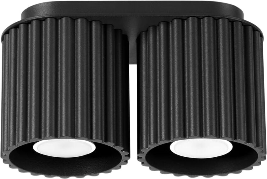 Sollux Lighting Plafonnier Aluminium Noir GU10 2 Aura Noir 21x0x10cm
