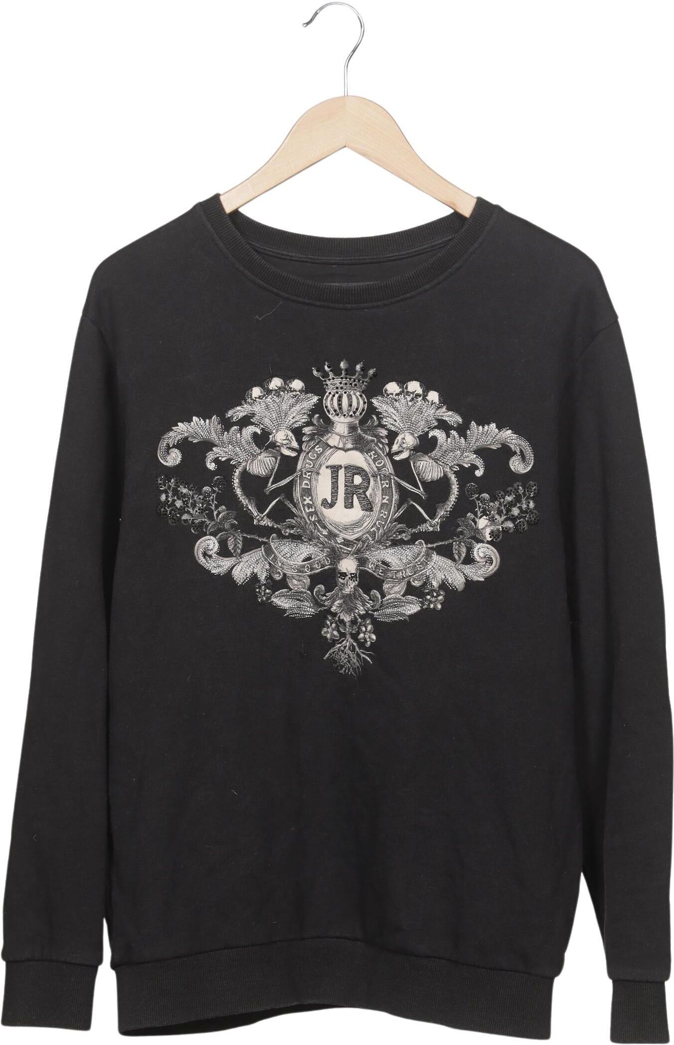 John Richmond Herren Sweater, Schwarz, Gr. XL, Baumwolle - Second Hand