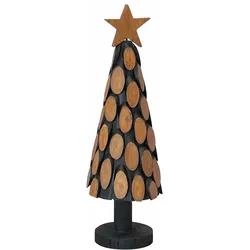 vidaXL Weihnachtsbaum mit Ständer Braun 60cm Massivholz Teak