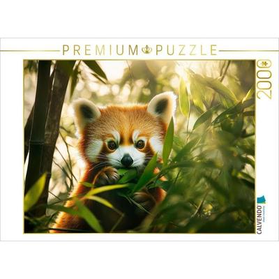CALVENDO Puzzle Roter Panda - Bambusmahlzeit im Himalaya | 2000 Teile Lege-Größe 90x67cm Foto-Puzzle für glückliche Stunden, von , Calvendo Puzzle
