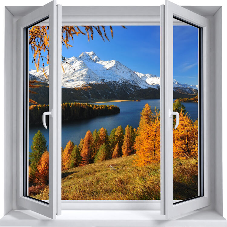 Ambiance-sticker Sticker trompe l'oeil Automne en Suisse
