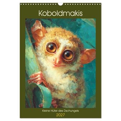 Koboldmakis. Kleine Hüter des Dschungels (Wandkalender 2027 DIN A3 hoch), CALVENDO Monatskalender