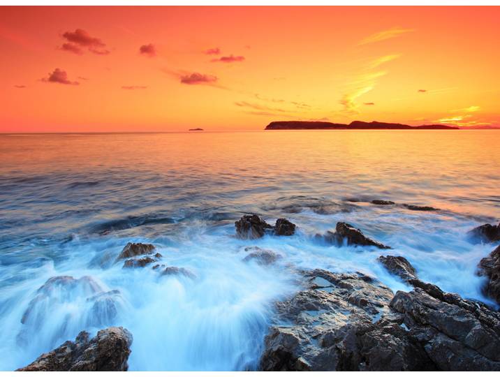 Fototapete PAPERMOON Dubrovnik Sunset , bunt, B:1,5m L:1,11m, Vlies, Tapeten, Fototapete