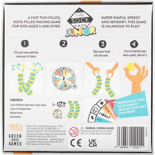 The Sock Game Junior Family Board Game for Children and Adults by Green Brothers Games, Ages 4+