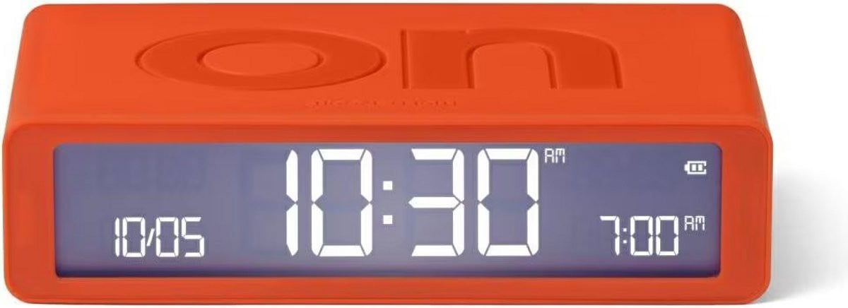 Lexon Flip Classic ON OFF oplaadbare wekker - Oranje