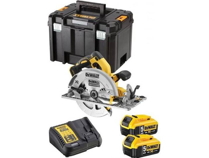 Scie circulaire XR 5Ah 184 mm DEWALT + 2 Batteries + Coffret Tstak - DCS572P2-QW