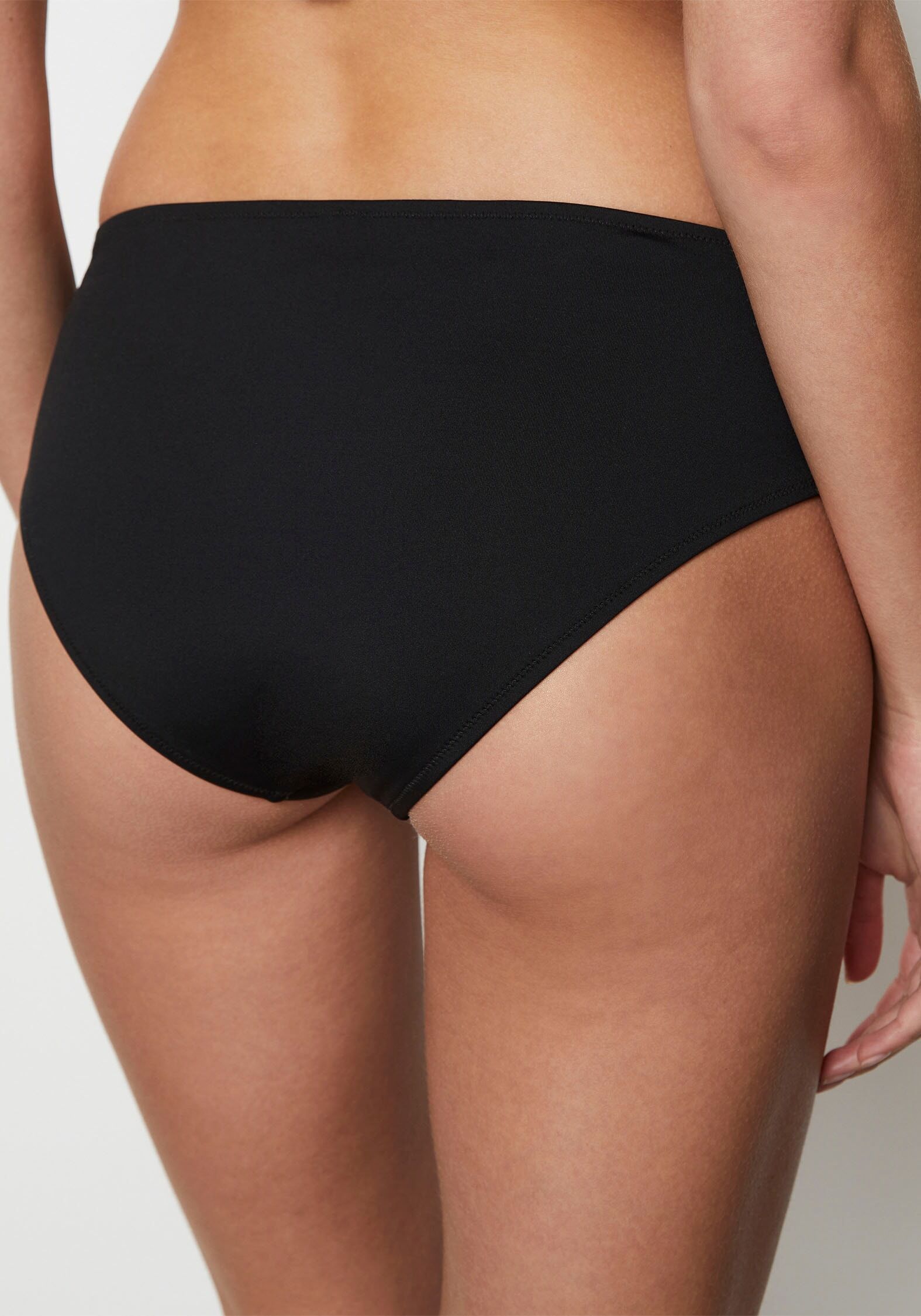 Marc O' Polo Bikini-Hose MARC O'POLO "Swimwear Essentials", Damen, Gr. XS, N-Gr, schwarz, Elasthan, Polyamid, unifarben, Badehosen Bikini-Hose, mit minimalistischer Silhouette