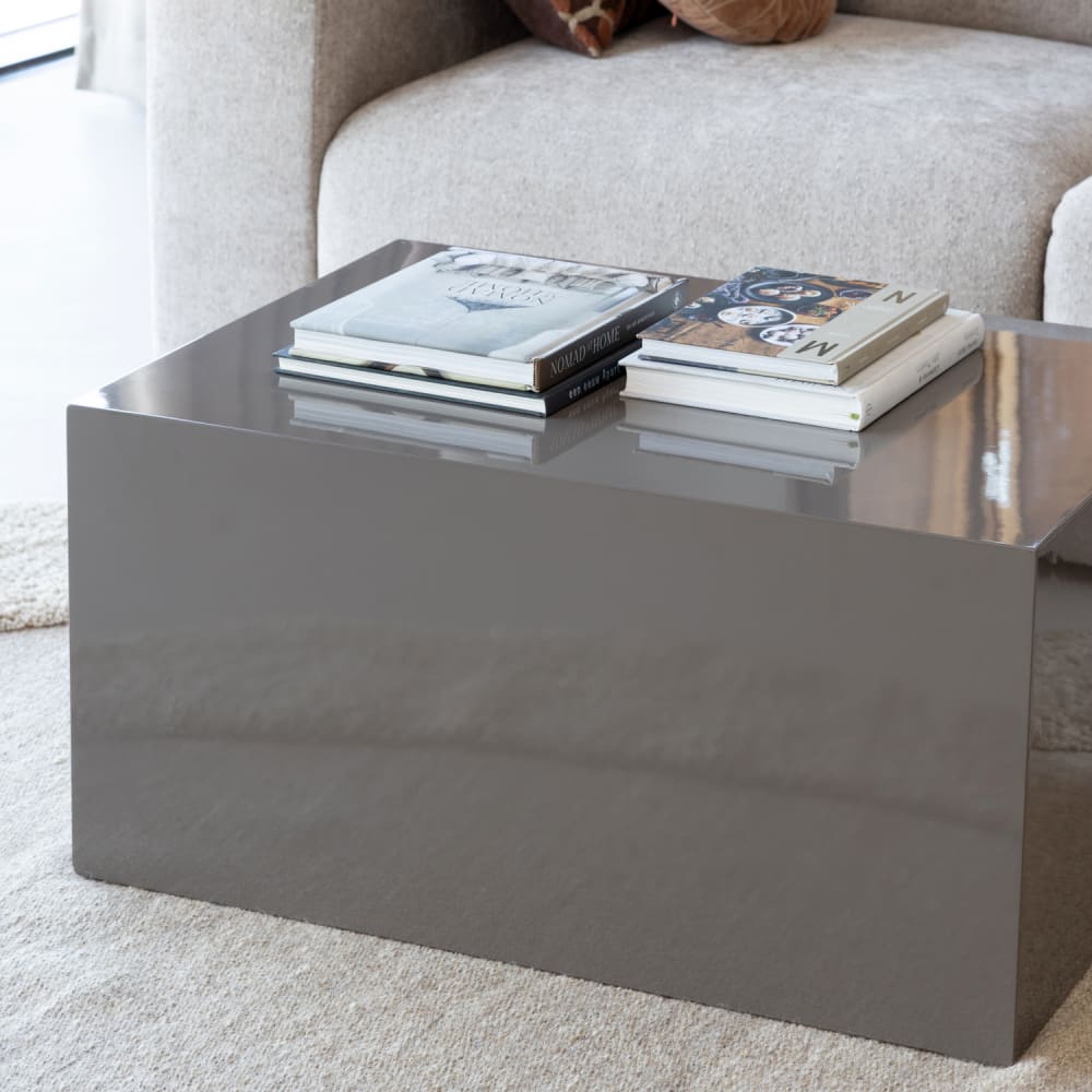 WOOOD Table basse en mdf finition brillante marron moka Marron 60x40x80cm