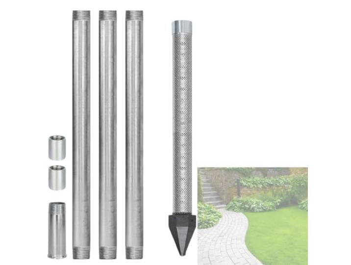 36 Flachbrunnen Bohrset mit Edelstahlspitze 3+1kit Schweres Sandpunkt-Brunnenkit mit 60 Mesh Sieb, verzinkten Rohren & Kupplungen zur Wasserförderung