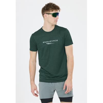 Funktionsshirt ENDURANCE "PORTOFINO", Herren, Gr. XL, grün (tannengrün), 100% Polyester, bedruckt, meliert, normal, Rundhals, Shirts Funktionsshirt, mit praktischer Quick Dry-Technologie