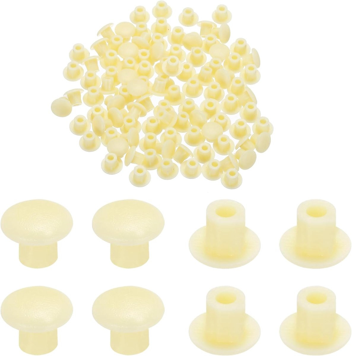 Beige Kunststof Gatpluggen Afdekkappen voor Meubels met Snap-in Vergrendeling - 5 mm