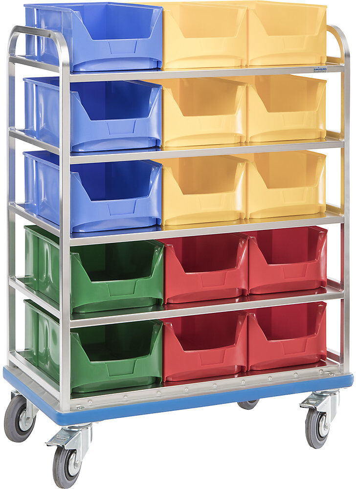 Regalwagen G®-ORG E 2801, 5 Etagen, 4 Fachböden, LxH 1070 x 1405 mm Gmöhling