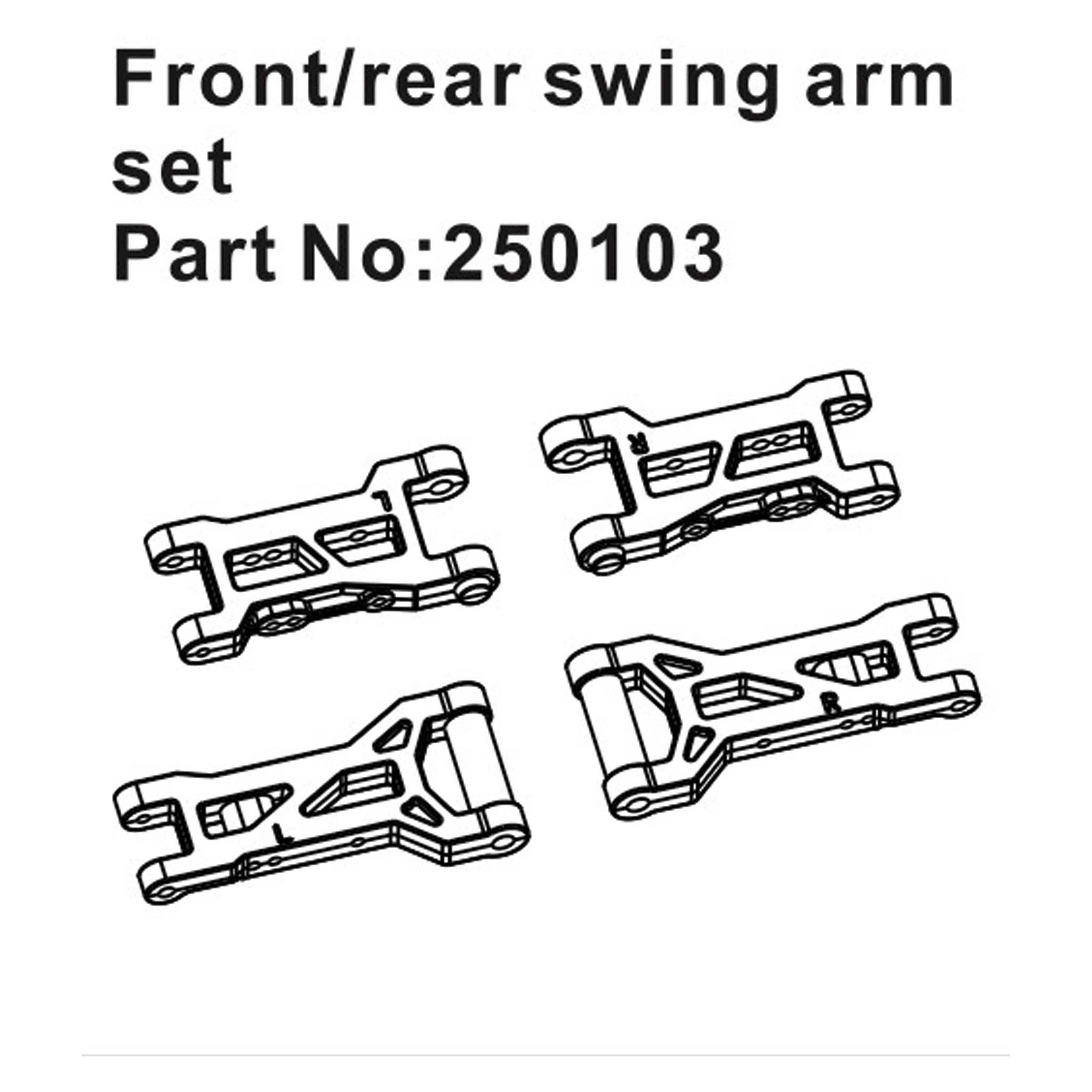 Hobby Plus RC Front/Rear Swing Arm Set (HBP250103)