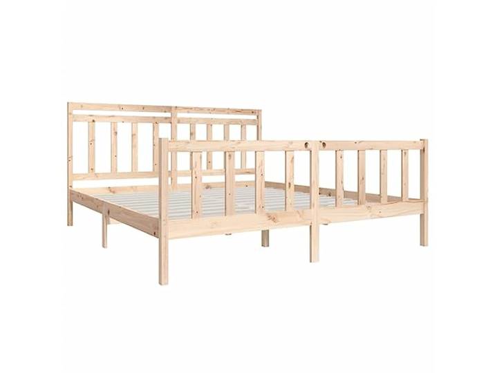 KTHLBRH Bettgestell 180 x 200 cm Super King aus Massivholz Unbehandeltes Kiefernholz, Kopf- und Fußteil, Lattenrost inklusive, Lattenrost