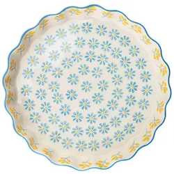 Quicheform 22cm - Floral blau