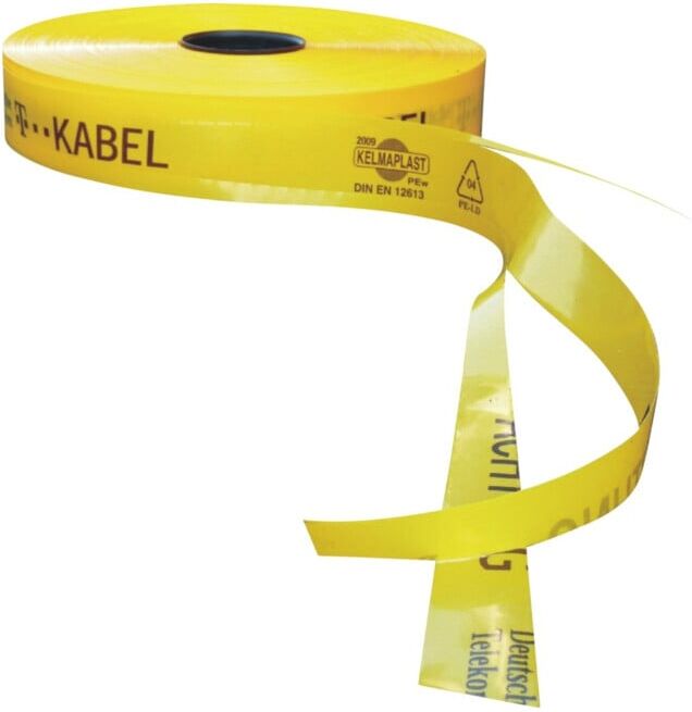 KELMAPLAST Ruban de signalisation de tranchée 250 m câble T points de rupture jaune (9402500500250010122603600)