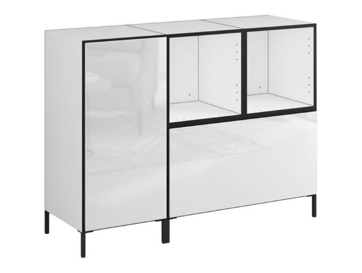 moebel-dich-auf Sideboard VARIANTO 6 (Set 3 tlg., Kommode, 1 Schrank mit Klappe, 1 Schrank mit Tür, 2 Regale), Soft-Close