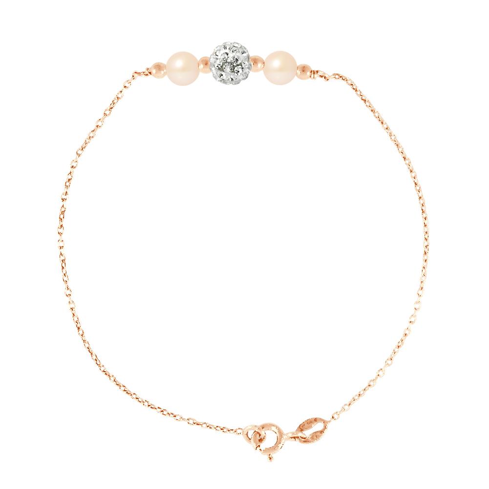 Ketting armband forçaat en zoetwater cultuur kralen roze 925 roze vergulde