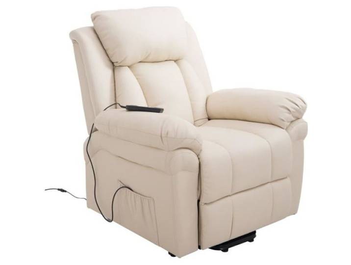 Fauteuil de Relaxation Releveur Boston avec Repose-Pieds Crème