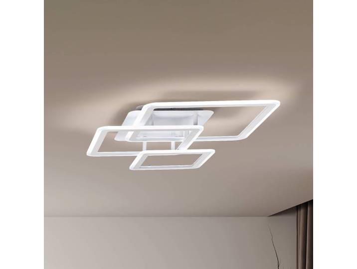 FISCHER & HONSEL Deckenlampe Gelder, dimmbar, weiß / opal, für Wohn- / Esszimmer, Metall, Modern, Deckenlampe