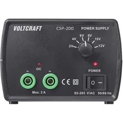 Voltcraft CSP-200 Labornetzgerät, einstellbar 2 V, 4 V, 6 V, 8 V, 10 V, 12 V 2, Labornetzgerät, Schwarz
