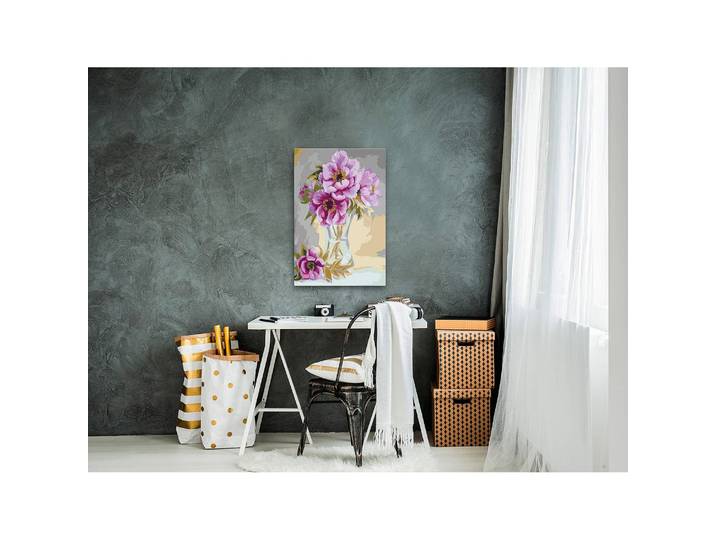 Malen nach Zahlen - Blumen in der Vase Leinen Multicolor 40 x 50cm