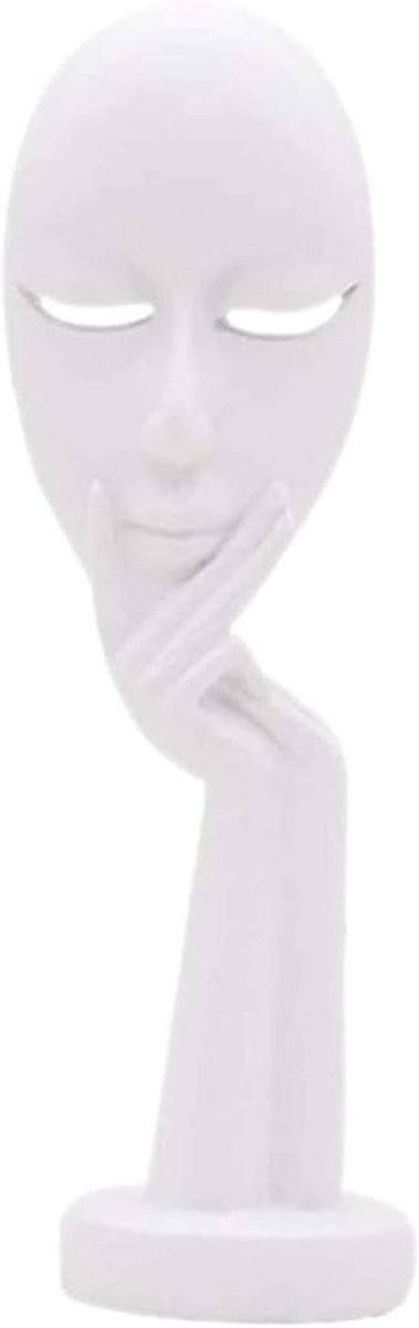 Abstract Beeld Denker Figuur Wit - Uniek Hol Ontwerp voor Interieur Decoratie