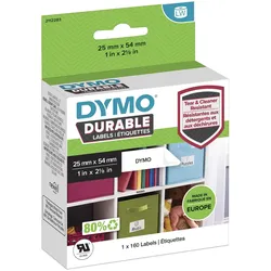 DYMO® Original Hochleistung Etikett für LabelWriterTM, Kunststoff - weiss - permanent haftend, widerstandsfähig, 1 x 160 Etiketten