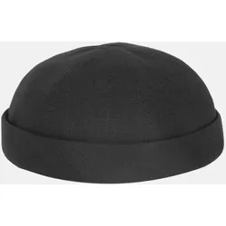 Hanseheld Docker Cap Leinen Schwarz Kurz Flach Segler Sailor Cap