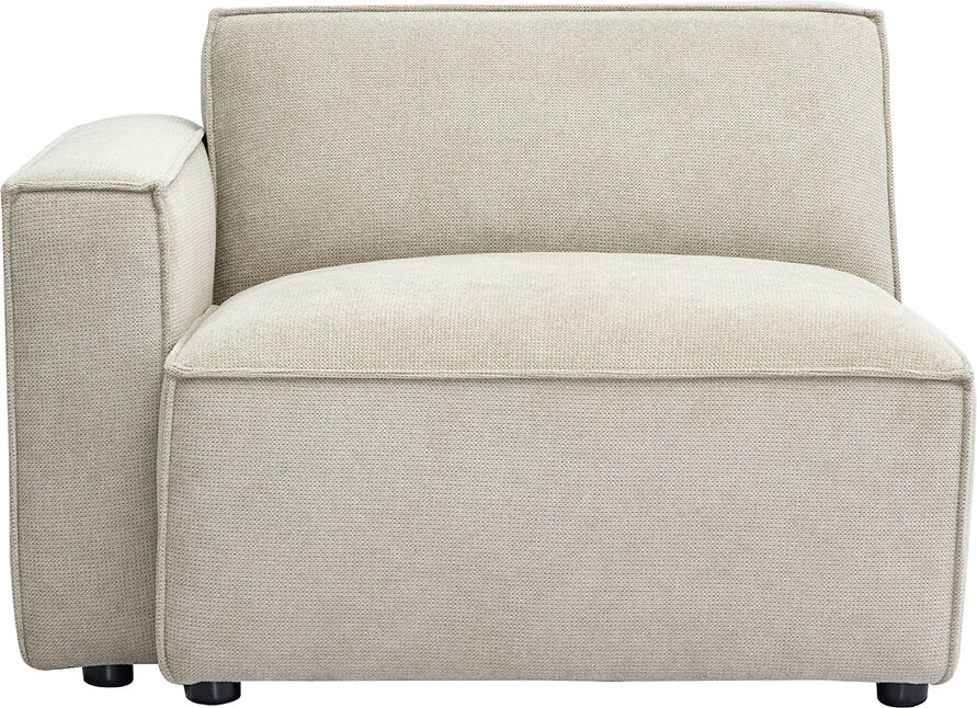 Miliboo Linkes Eckmodul für ein Sofa aus beigem Samt-Effekt Textil SPLIT