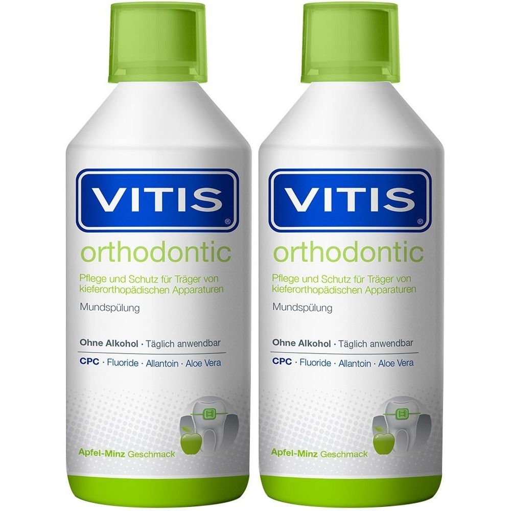 Vitis orthodontic Mundspülung 2x 2x500 ml Mundwasser