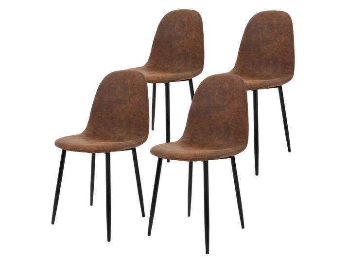Ml-Design Esszimmerstuhl Samt Braun 4er Set, Dunkelbraun, Metall, 50x87x47 cm, Esszimmer, Stühle, Esszimmerstühle