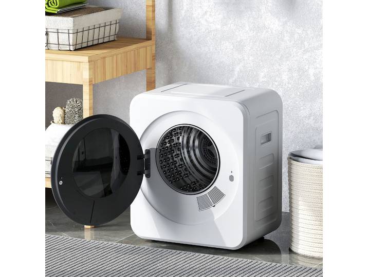 HOMCOM Sèche-linge 4kg Compact Anti-Plis Blanc