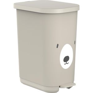 Rotho Windeleimer KAYO Bär, 35 Liter, für Müllbeutel, beige, geruchsdicht