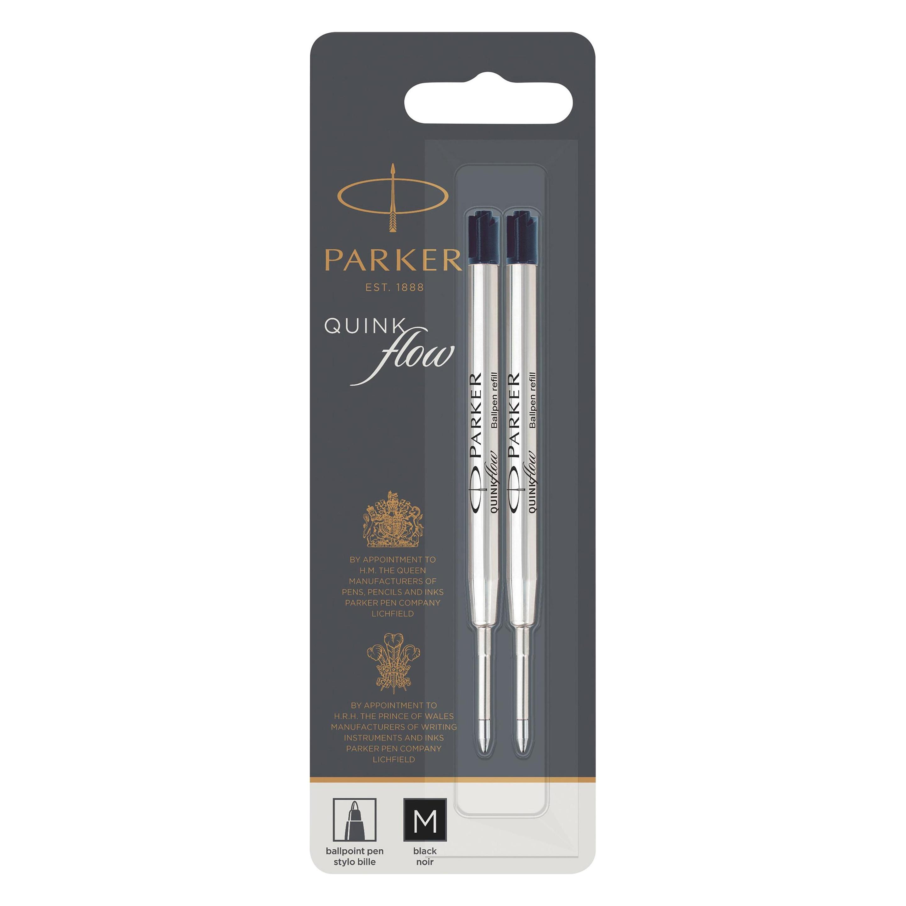 Parker Pen Quink Flow (Schwarz, 0.80 mm, 2 Stk.) (S0909560)
