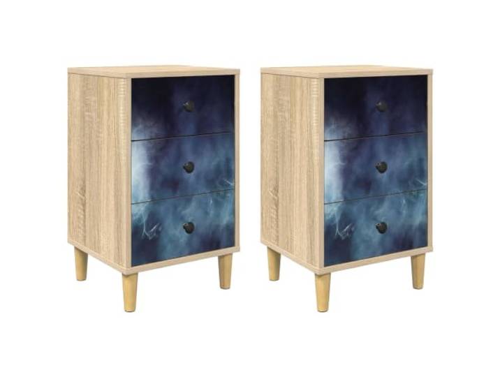 Heofavd 2er Set Nachttisch Sonoma-Eiche 36x33x60cm Beistelltisch