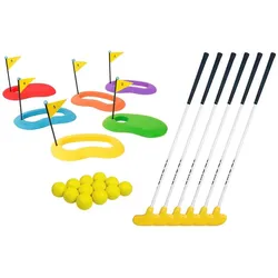 Rubbabu Set 6 putters swing dom, 6 Golfziele, 12 Gummibälle und 1 Tragetasche für Kinder