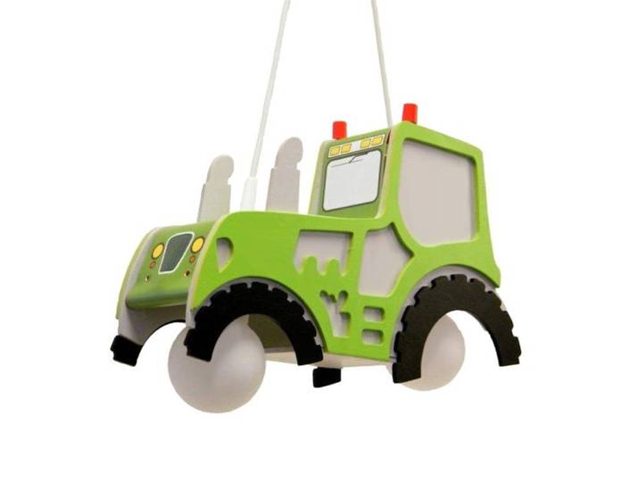 Suspension Tracteur Vert Bois verni 18 x 40 x 30cm