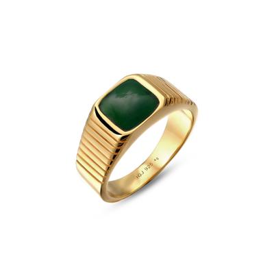Kuzzoi "Ring Siegelring Emaille Grün 925 Sterling Silber"
