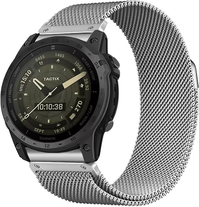 INF Milanese Magnetisches Metallarmband Kompatibel mit Garmin Fenix 8/965/Tactix 8 Silber 20 mm