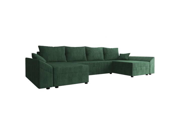 Mirjan24 Wohnlandschaft Dante U Cord, Grün, Kunststoff, U-Form,Rechteckig, 310x82x140 cm, Wohnzimmer, Sofas & Couches, Wohnlandschaften, Wohnlandschaften in U-Form