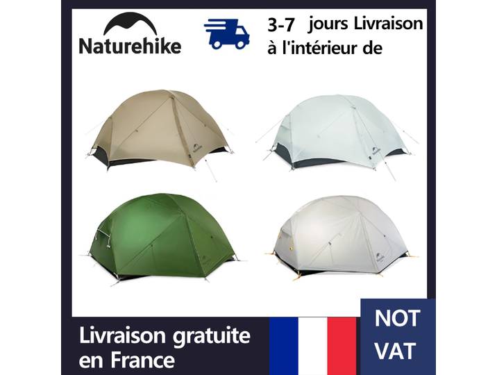 Natureifa-Tente de voyage en nylon étanche ultralégère Mongar 2, tente de sac à dos, tente de camping, randonnée en plein air, cyclisme, 20D