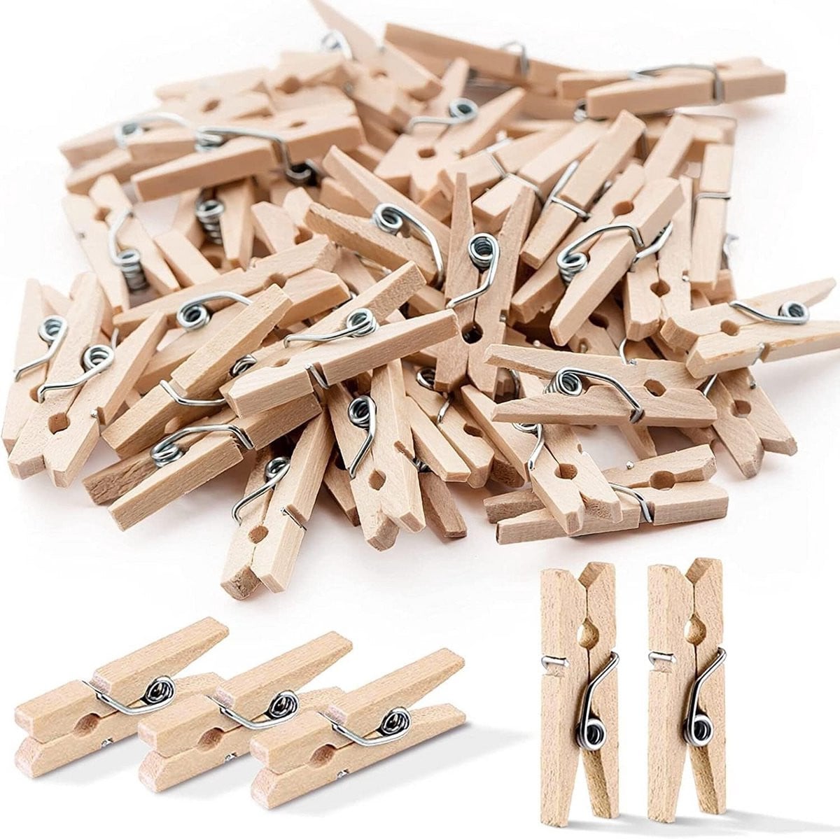 Houten Mini-Klemmen 100 stuks 25 mm voor fotowand en gastgeschenken