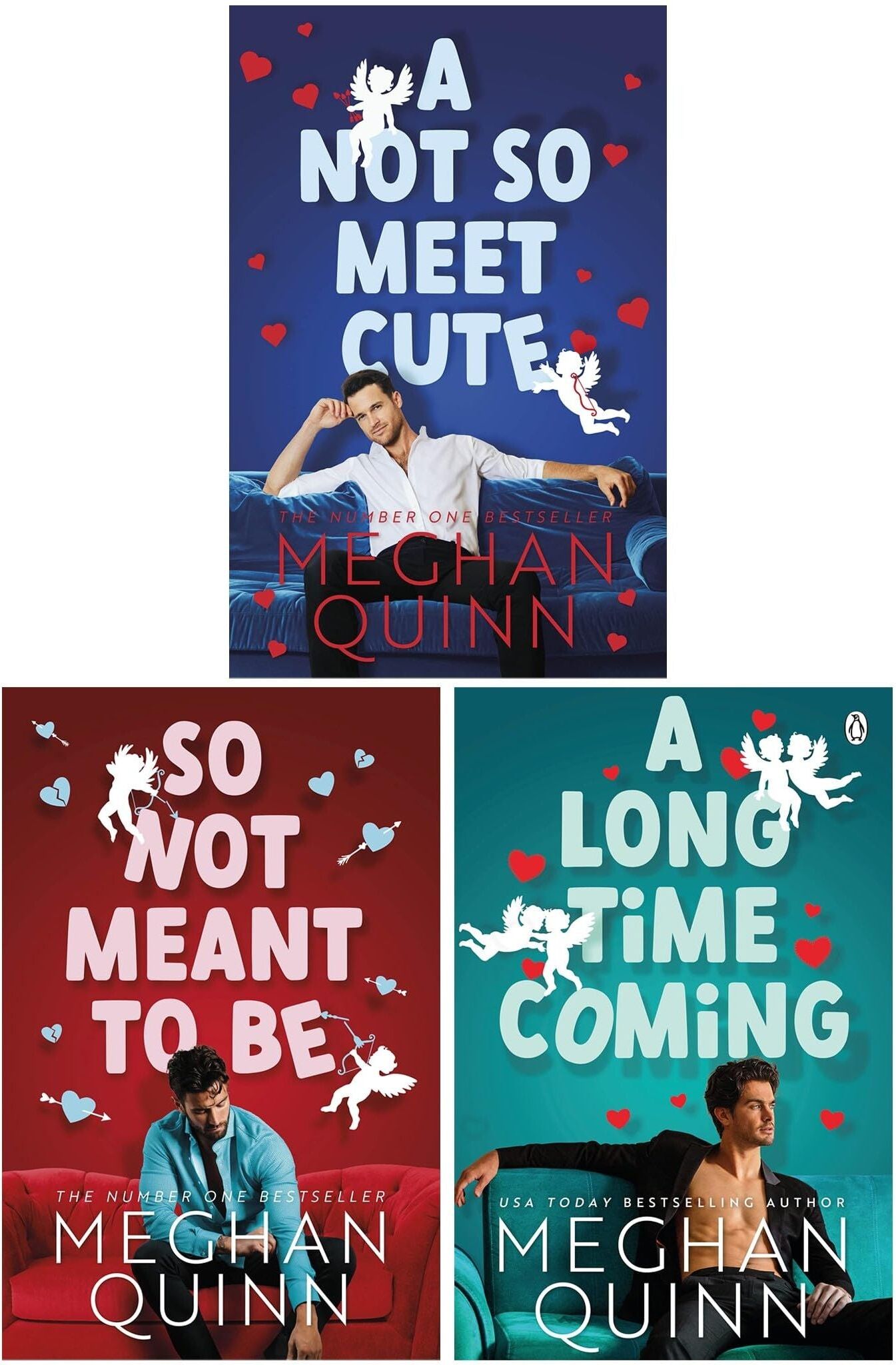 Penguin Cane Brothers Series by Meghan Quinn 3 Books Set (So Not Meant To Be, A Not So Meet Cute & A Long Time Coming)