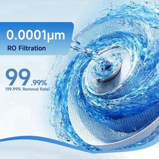 Umkehrosmose-Wasseraufbereitungssystem, 100 GPD Leistung - 12 Liter Kapazität - Installation unter der Spüle - Wasserfilter - Reinigungsverfahren: Umkehrosmose